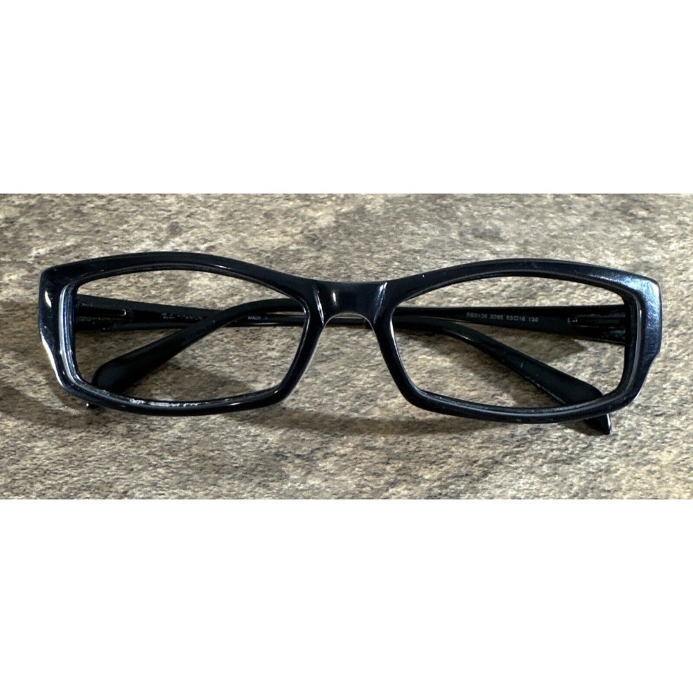 Ray-Ban RB5136 2285 Eyeglasses Frames Black White Full Rim 53-16-130-25mm G9